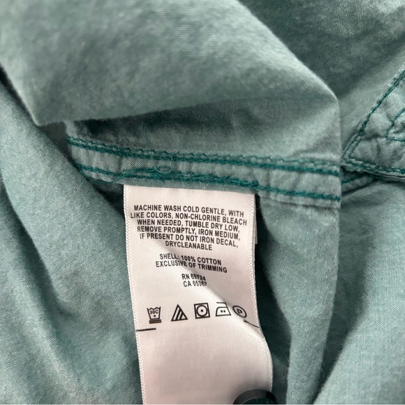 Columbia Men's Button Front Shirt Short Sleeve Camp Outdoor Small Green FLAW - Picture 5 of 6